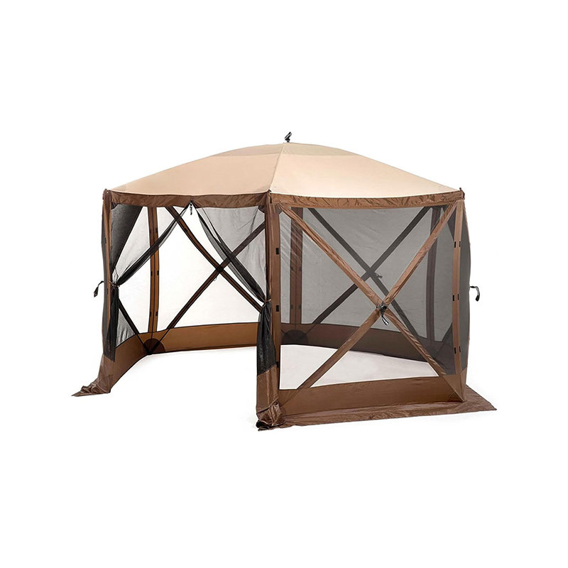 Écran de camping hexagonal maisons et chambres