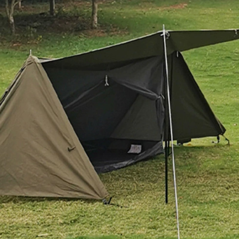 Tente de refuge vert de l'armée extérieure