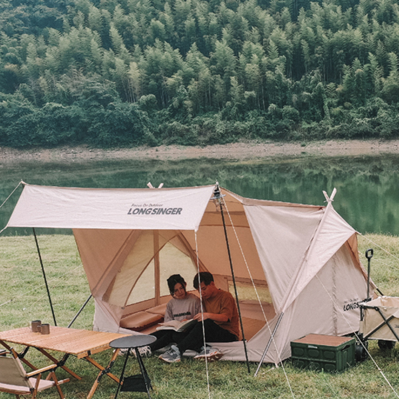Tente de camping tipi à cadre